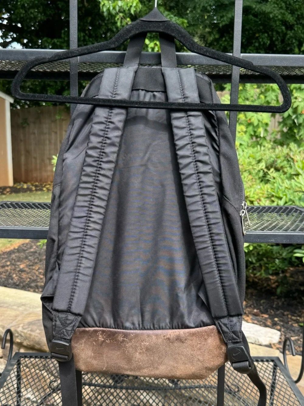 Nike Backpack Black Brown Leather Bottom Vintage Y2K School Bag